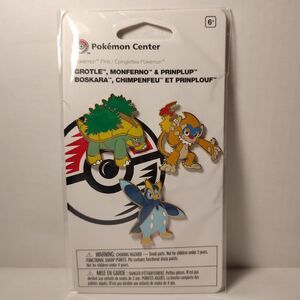 Pokemon Monferno Prinplup Grotle Enamel Pins Sinnoh Starters Badges Set